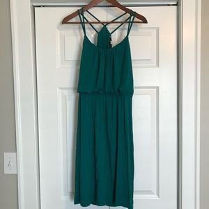 Loft teal strappy dress size medium